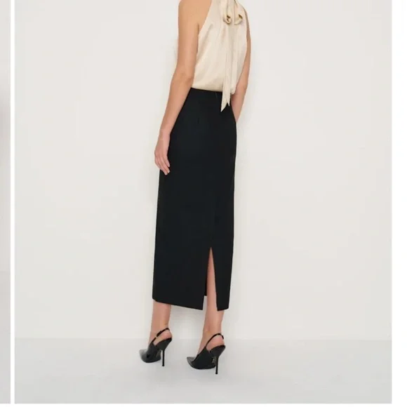 Reformation Lydia Skirt Black Wool